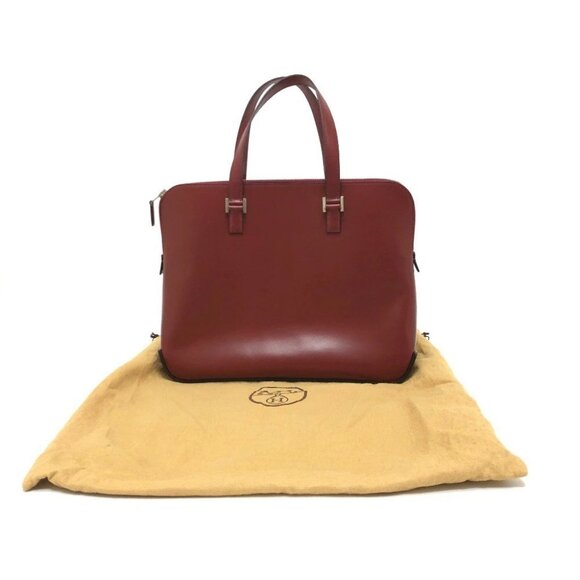 HERMES Escapada Business Tote Bag Boxcalf Bordeaux wine-red - Picture 1 of 13